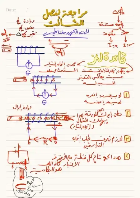 مراجعة الفصل الثالث فيزياء للصف الثاني الثانوي ترم اول 2025 PDF