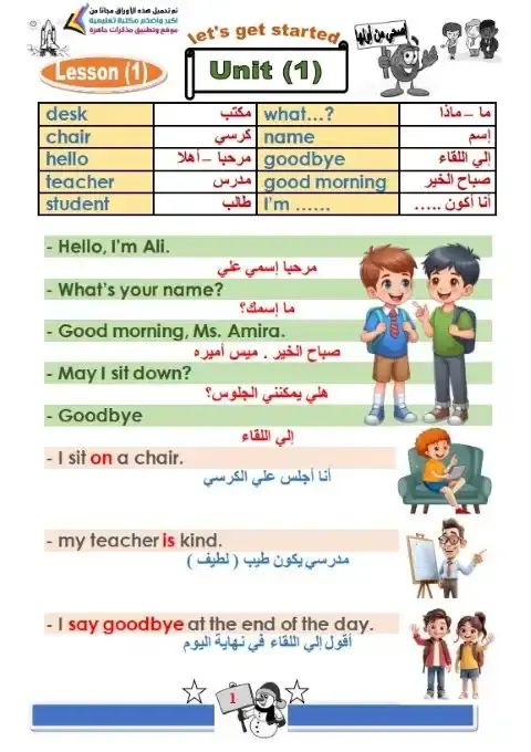 ملخص انجليزي تانية ابتدائي ترم اول 2026 مستر ايمن عبد المؤمن