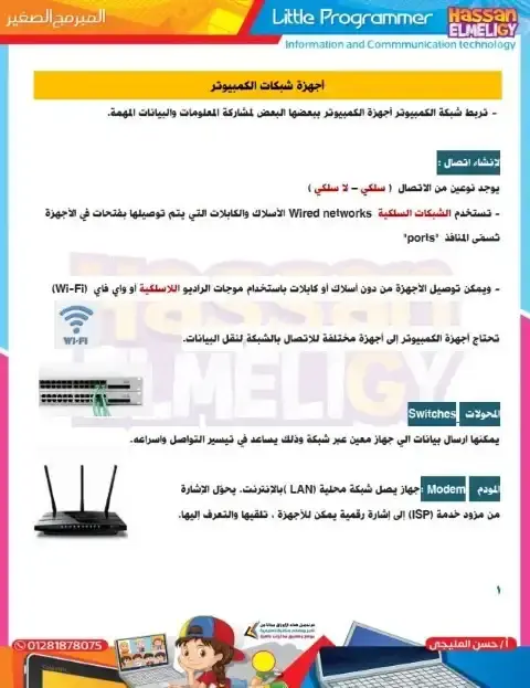 مذكرة تكنولوجيا المعلومات للصف السادس الابتدائي ترم اول 2024