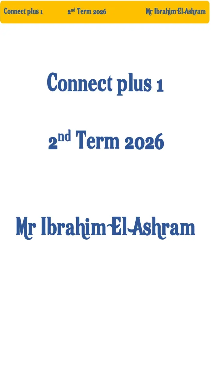 دفتر تحضير Connect Plus 1 للصف الأول الابتدائي الترم الثاني بصيغة PDF 2026