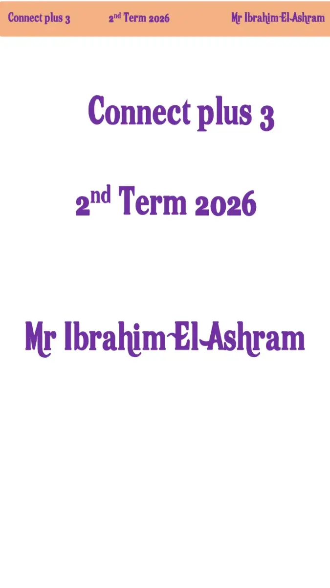 صورة لدفتر تحضير دروس مادة Connect Plus 3 للصف الثالث الابتدائي، يظهر غلاف الدفتر وبعض الصفحات الداخلية التي توضح تخطيط المنهج وتنظيم الدروس للترم الثاني بصيغة PDF.