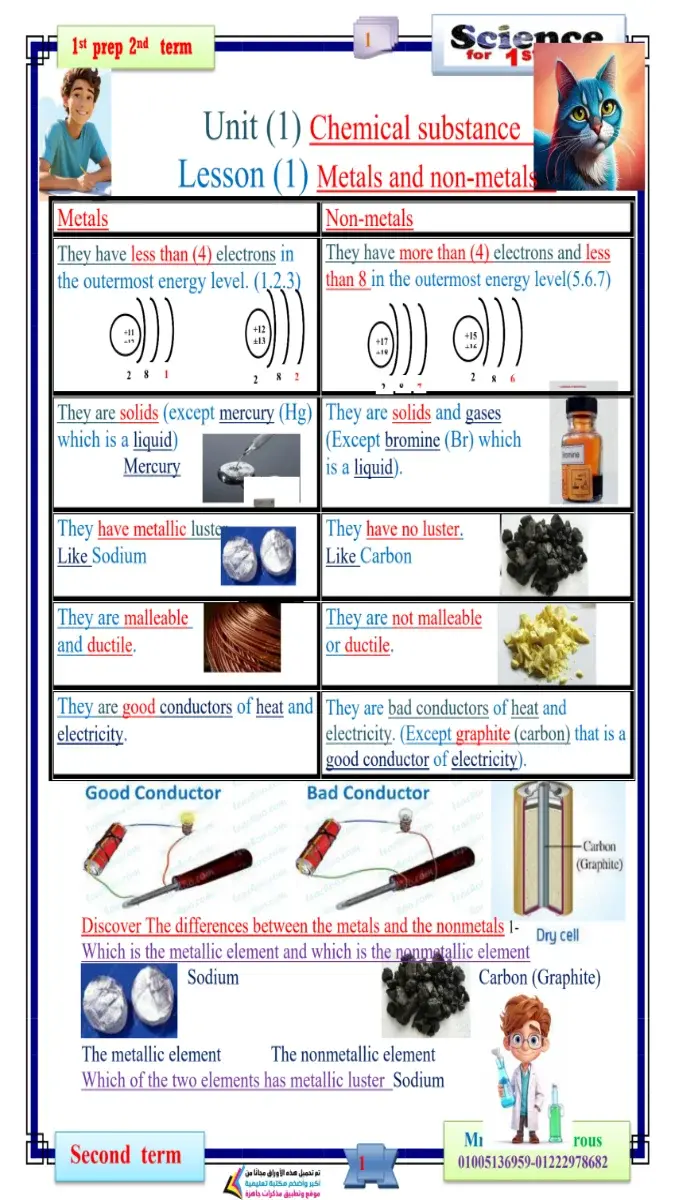 صورة غلاف مذكرة Science للصف الأول الإعدادي، الفصل الدراسي الثاني 2026، بصيغة PDF مع الإجابات النموذجية.