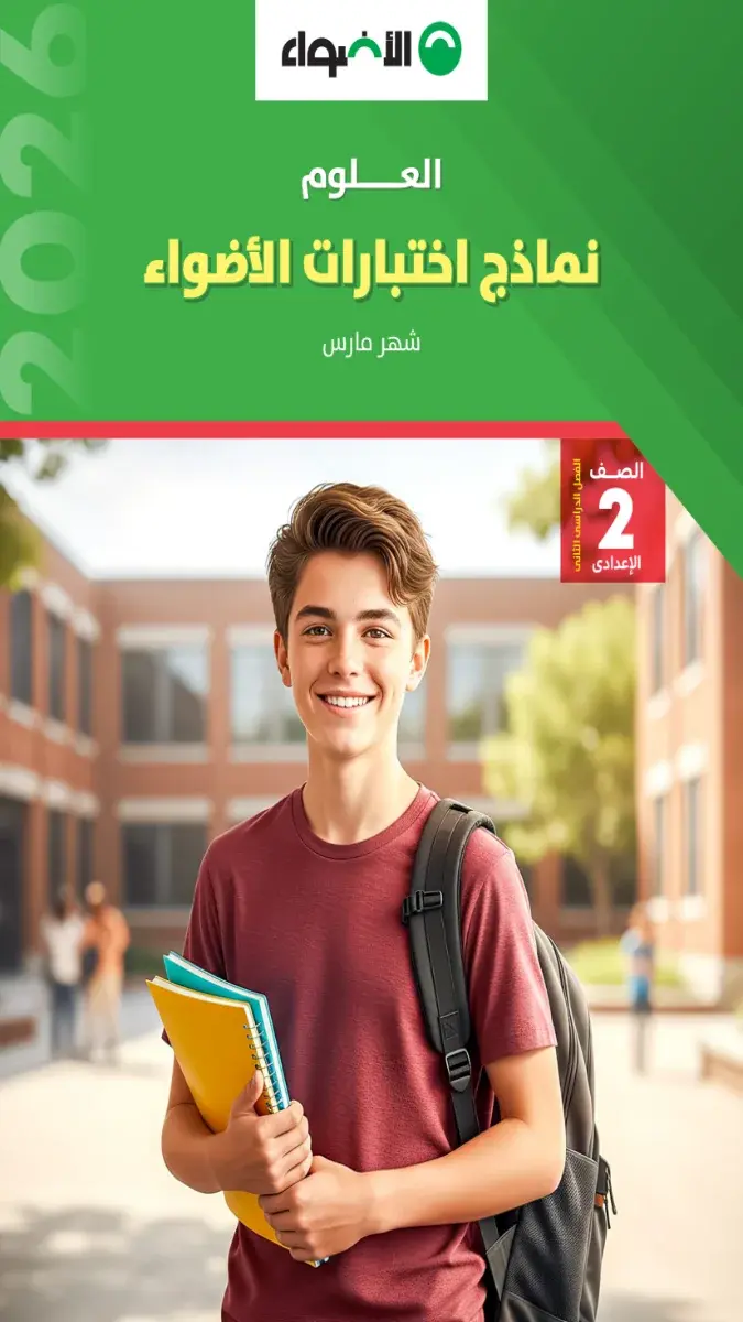 نماذج اختبارات علوم الصف الثاني الاعدادي شهر مارس 2026 بالاجابات بصيغة PDF من الأضواء.