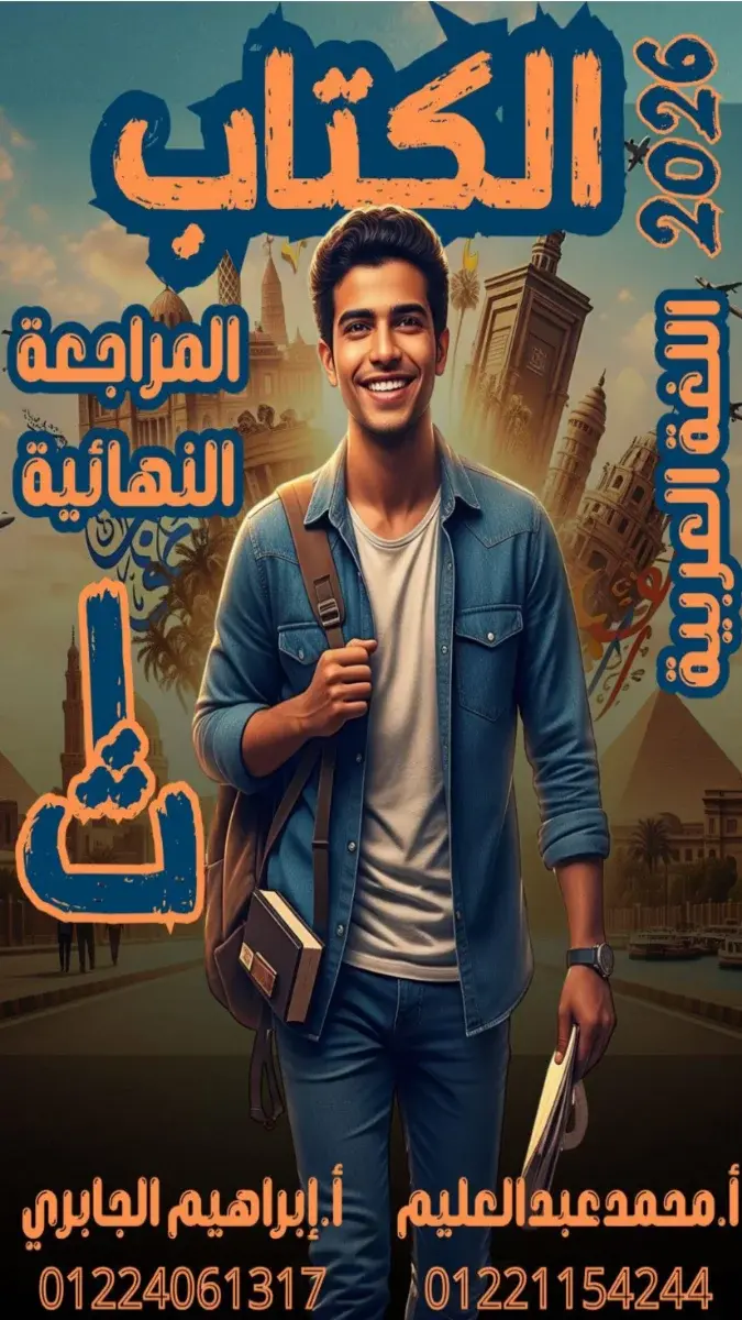 صورة غلاف المراجعة النهائية اللغة العربية للصف الأول الثانوي الترم الثاني 2026