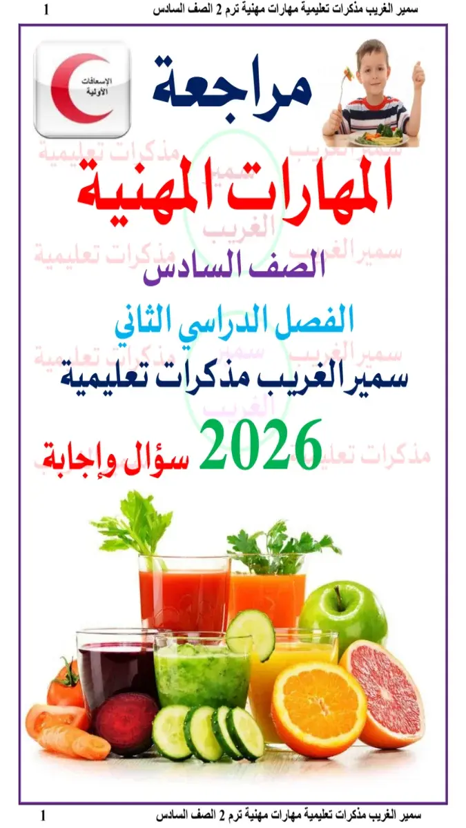صورة غلاف مراجعة نهائية للمهارات المهنية للصف السادس الابتدائي الترم الثاني بالاجابات 2026