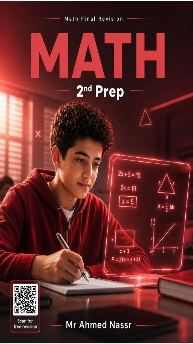 صورة غلاف مراجعة نهائية Math للصف الثاني الاعدادي بالإجابات 2026 الترم الثاني