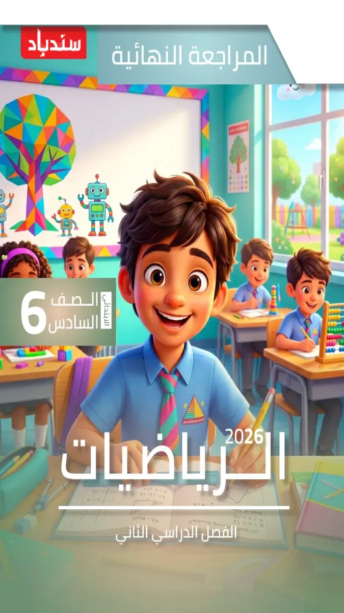 صورة غلاف مراجعة ليلة الامتحان الرياضيات للصف السادس الابتدائي الترم الثاني 2026