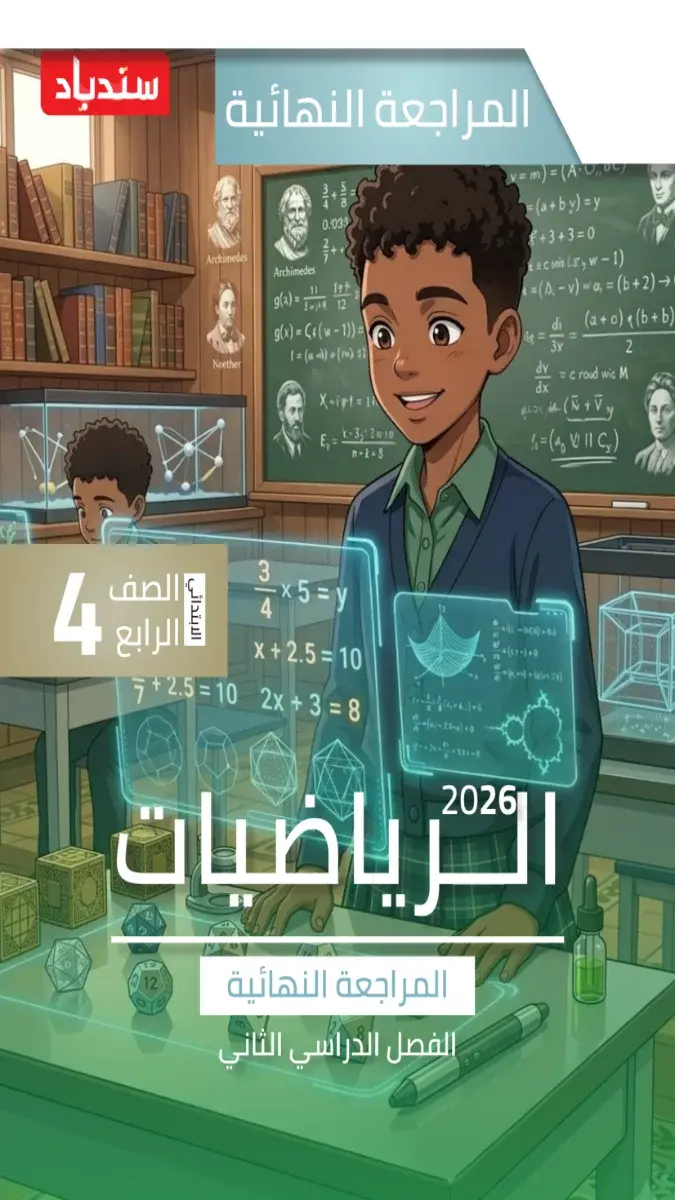 صورة غلاف مراجعة ليلة الامتحان رياضيات للصف الرابع الابتدائي الترم الثاني بالاجابات 2026