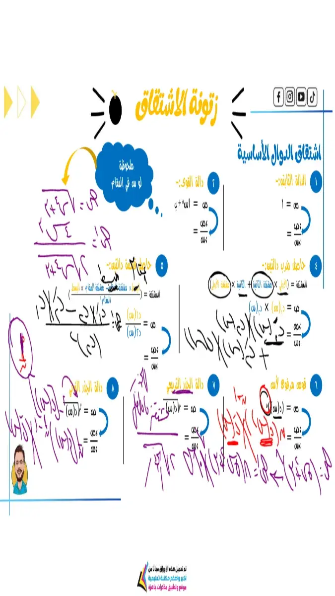 صورة غلاف مذكرة التفاضل والتكامل للصف الثالث الثانوي 2026