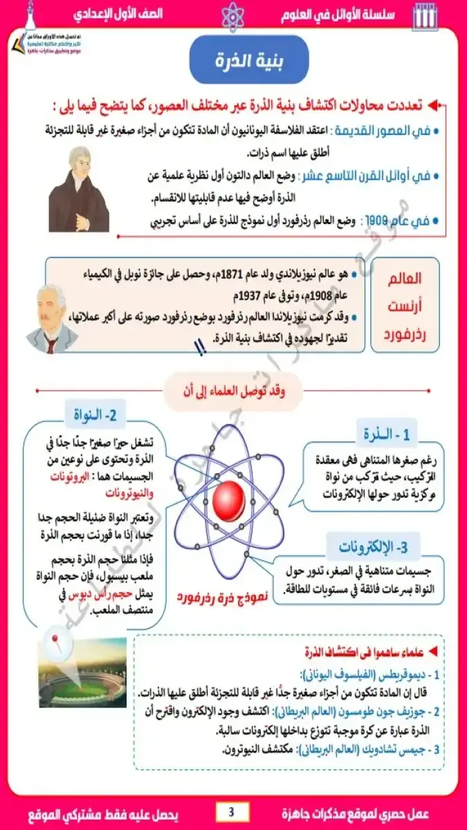 صورة غلاف مذكرة علوم للصف الأول الإعدادي الترم الأول 2027