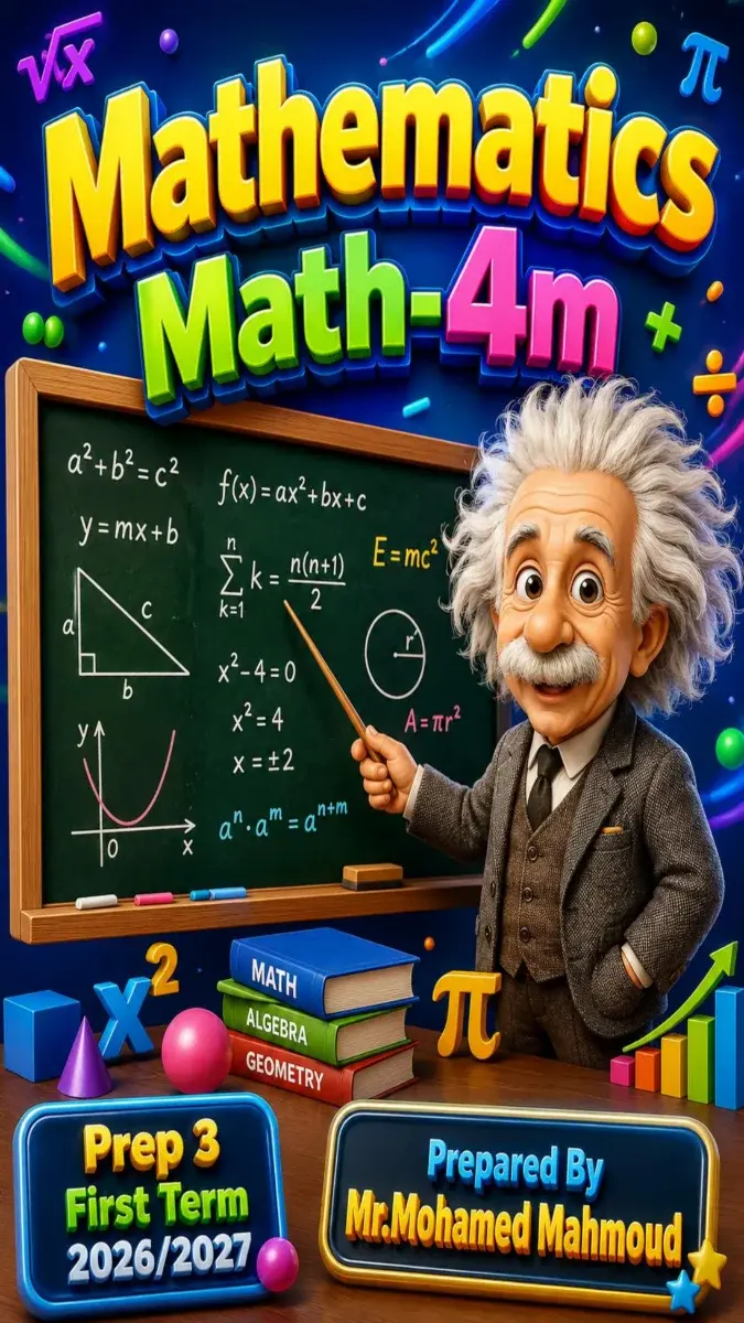 صورة غلاف مذكرة Math للصف الثالث الاعدادي الترم الاول 2027