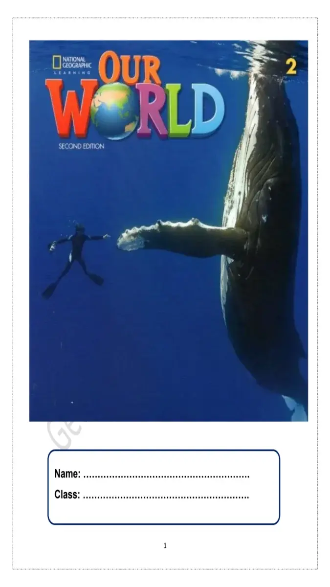 صورة غلاف مذكرة English Our world للصف الثاني الابتدائي الترم الاول 2027