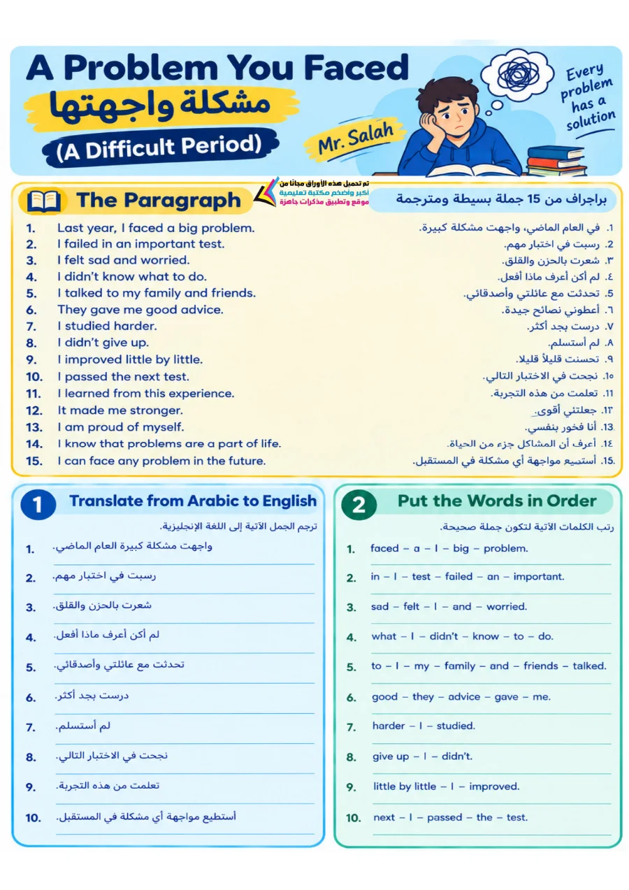 معاينة الصفحة 12 من برجرافات اللغة الانجليزية للصف الاول الاعدادي الترم الاول PDF 2027