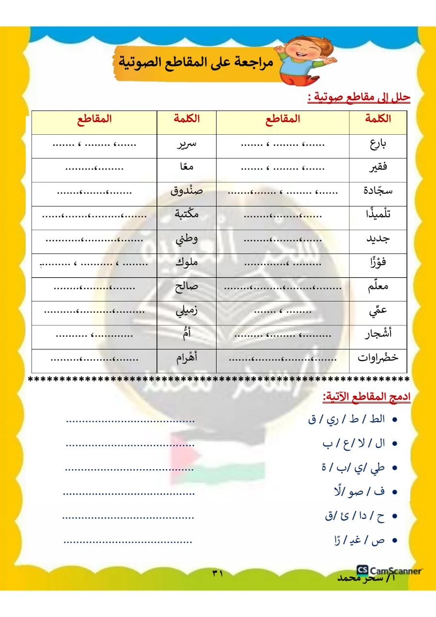 معاينة الصفحة 31 من مذكرة اللغة العربية للصف الثاني الابتدائي الترم الاول PDF 2027 مس سحر محمد