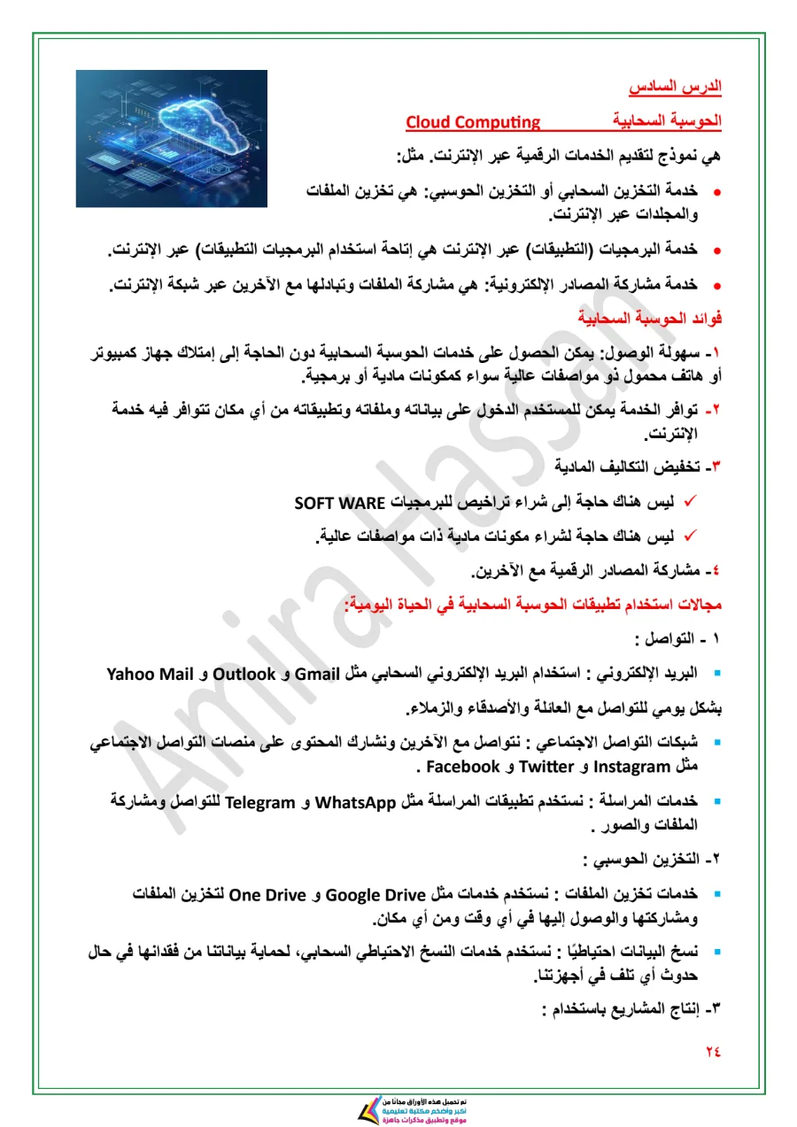 معاينة الصفحة 24 من مذكرة تكنولوجيا للصف الاول الاعدادي الترم الاول PDF 2027 مس أميرة حسن