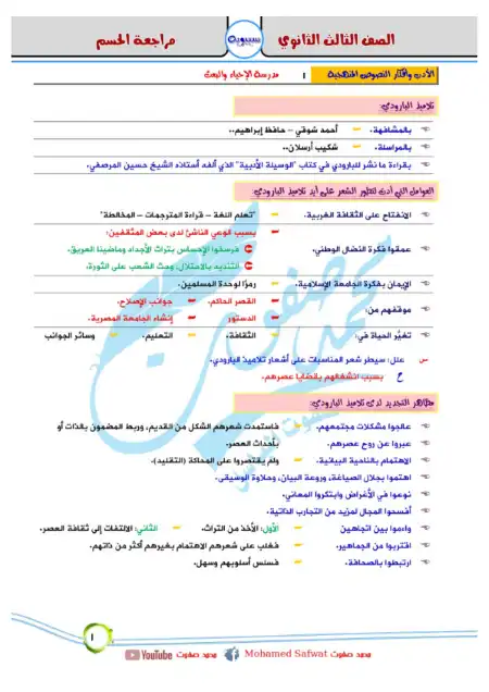 مراجعة الحسم في الادب لتالتة ثانوي - اعداد مستر محمد صفوت