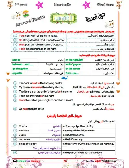 مذكرة جرامر تالتة اعدادي ترم اول مستر صلاح عبد السلام