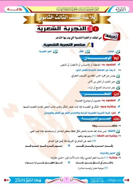 ملف البلاغة 4 ورقات من اللواء في اللغة العربية - اعداد مستر رضا الفاروق