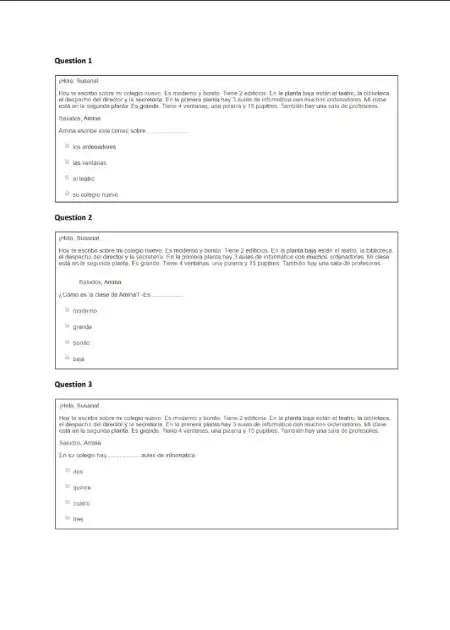 بنك اسئلة اللغة الاسبانية اولى ثانوي الترم الثاني منصة نجوى PDF