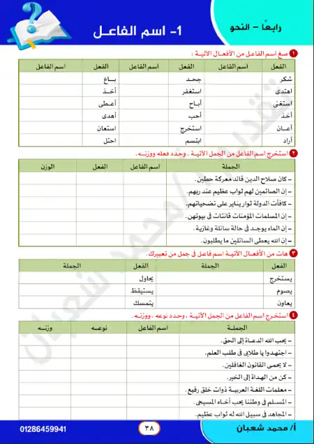 تدريبات نحو للصف الثالث الاعدادي الترم الثاني 2025 / 2024 PDF