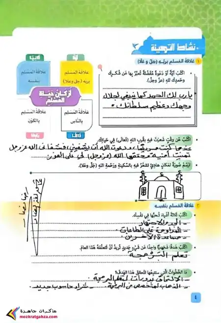 حل كتاب الدين اولى اعدادي ترم اول 2025 مستر رضا نصار