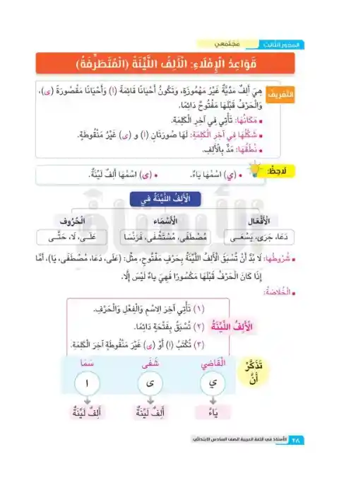 مذكرة القواعد الاملائية للصف السادس الابتدائي الترم الثاني 2025 / 2024 PDF