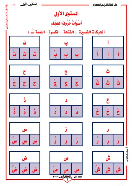 علم طفلك القراءة والكتابة المستوى الاول - اعداد مستر محمد علي الكفراوي