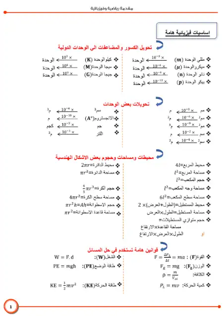 مذكرة فيزياء تالتة ثانوي - اعداد مستر محمود مجدي