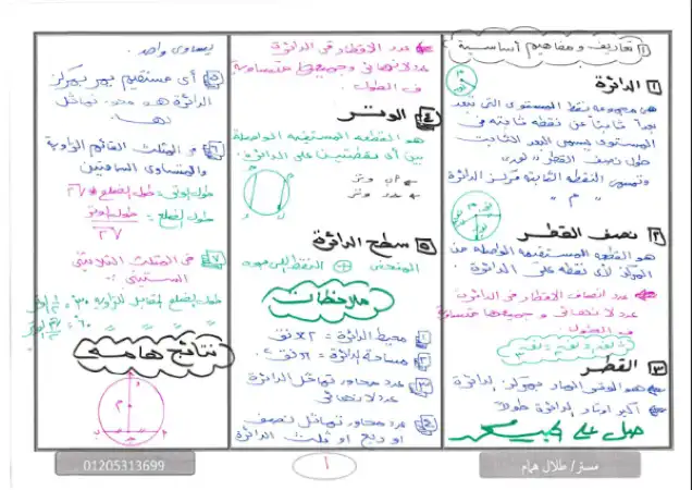 مذكرة هندسة للصف الثالث الاعدادى الترم الثانى PDF