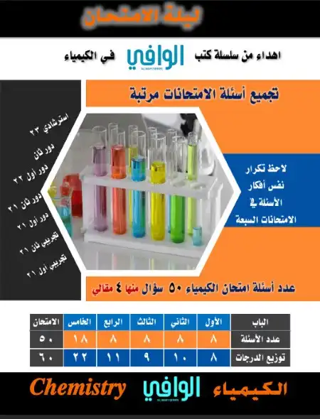 مراجعة اسئلة الامتحان كيمياء للصف الثالث الثانوي بالاجابات كتاب الوافي 2023 PDF