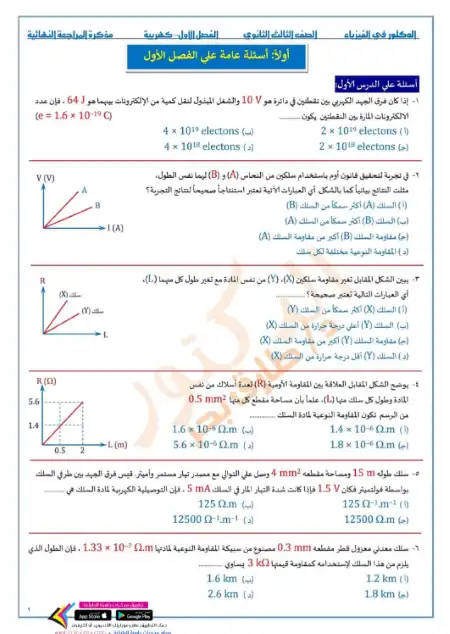 مراجعة الدكتور النهائية في فيزياء تالتة ثانوي كاملة كل الفصول - اعداد دكتور طارق بحر