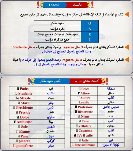 مراجعة ايطالي تالتة ثانوي 2024 هنذاكر اونلاين