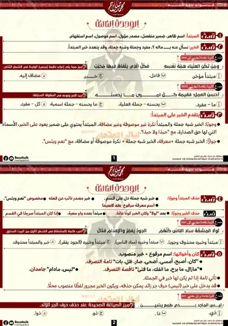 مراجعة الليلة الثانية لغة عربية للصف الثالث الثانوي مستر محمد صلاح  2023 PDF