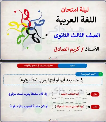 مراجعة النحو للصف الثالث الثانوي منصة هنذاكر اون لاين 2023 PDF