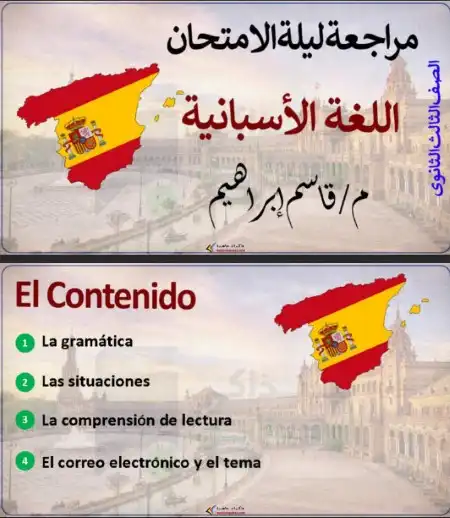 مراجعة قواعد لغة اسبانية للصف الثالث الثانوي منصة هنذاكر اون لاين 2023