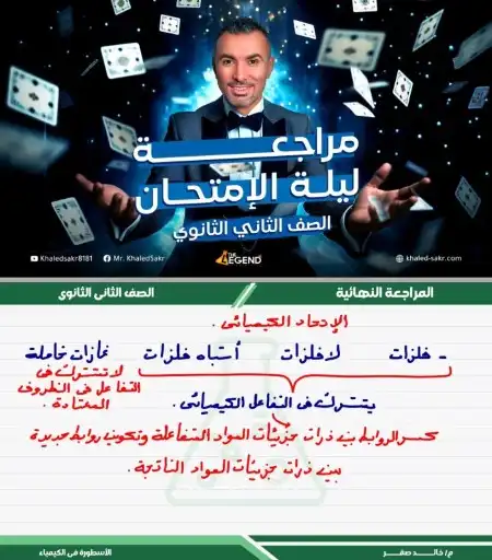 مراجعة كيمياء تانية ثانوي الترم الثاني 2024 مستر خالد صقر