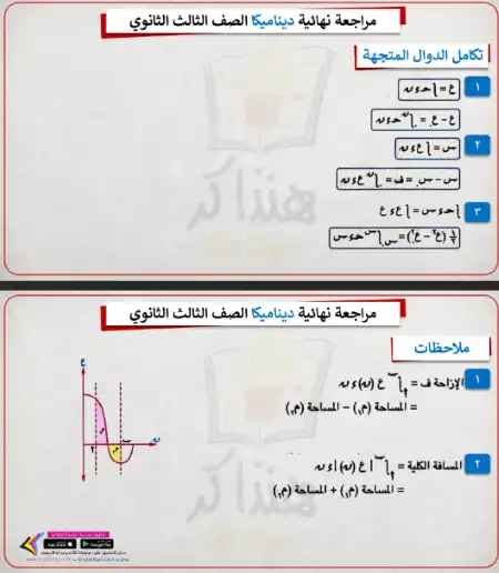 مراجعة ليلة امتحان ديناميكا تالتة ثانوي - اعداد قناة هنذاكر