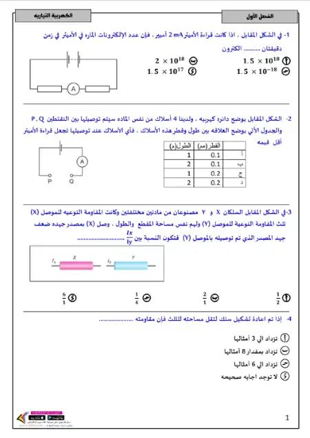 مراجعة ليلة امتحان فيزياء تالتة ثانوي - اعداد مستر يحيي محمد عبد السلام ابو الروس
